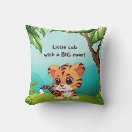 Little Cub Big Roar Square Throw Kissen
