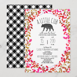 Little Cub Girly Greenerity Kariert Babydusche Einladung