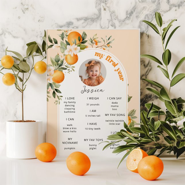 Little cuite First Geburtstag Party Foto Meilenste Poster (Von Creator hochgeladen)