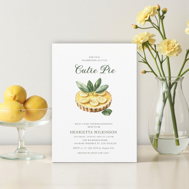little cuite pie minimal baby shower  einladung (Von Creator hochgeladen)