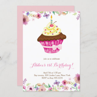 Little Cupcake Einladung zum ersten Geburtstag