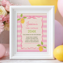 Little Cutie 1. Geburtstag Rosa Zeitkapsel-Schild