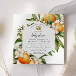 Little Cutie Baby Shower Invitation Citrus Orange  Einladung