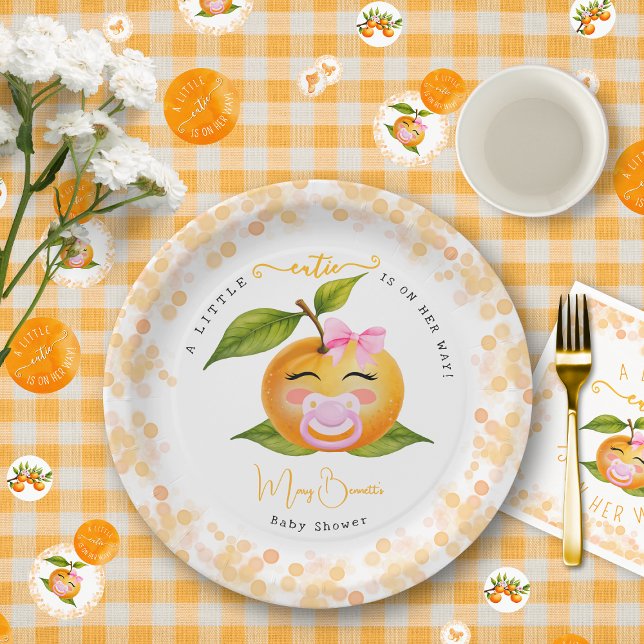 Little Cutie Baby Shower Party Plates Pappteller (Von Creator hochgeladen)