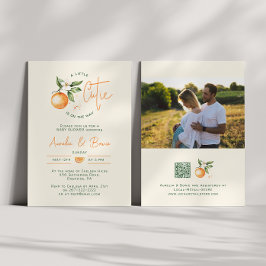 Little Cutie Citrus Couples Photo Baby Shower Einladung