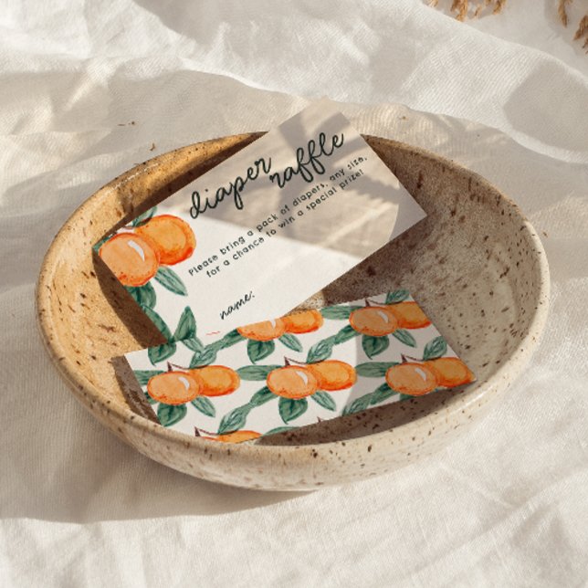 Little Cutie Citrus Diaper Raffle Game Entry Begleitkarte (Little Cutie Diaper Raffle Game Enclosure Card)