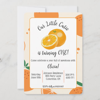 Little Cutie First Birthday Invitation Einladung