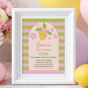 Little Cutie Lemon 1. Geburtstag Zeitkapsel Schild