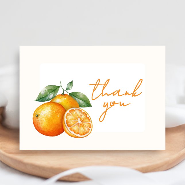 Little Cutie Orange Baby Shower Thank You Card Dankeskarte (Little Cutie Baby Shower Thank you Card)