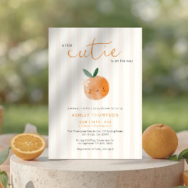 Little Cutie Orange Citrus Baby Shower Einladung
