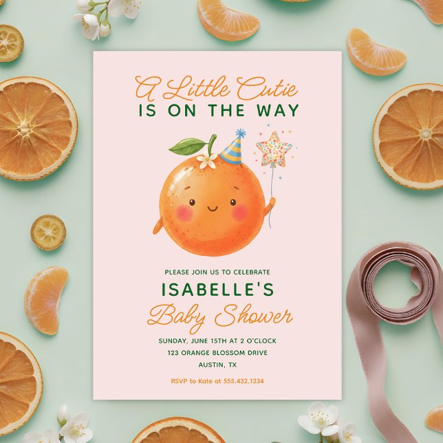Little Cutie Orange Citrus Baby Shower Invitation Einladung (Little Cutie Orange Citrus Baby Shower Invitation)