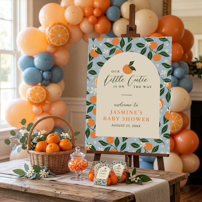 Little Cutie Orange Citrus Baby Shower Welcome Poster (Von Creator hochgeladen)