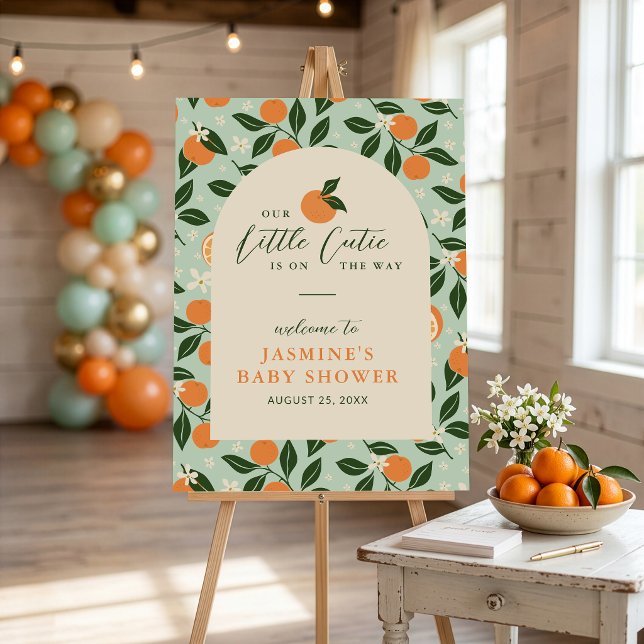 Little Cutie Orange Citrus Baby Shower Welcome Poster (Von Creator hochgeladen)
