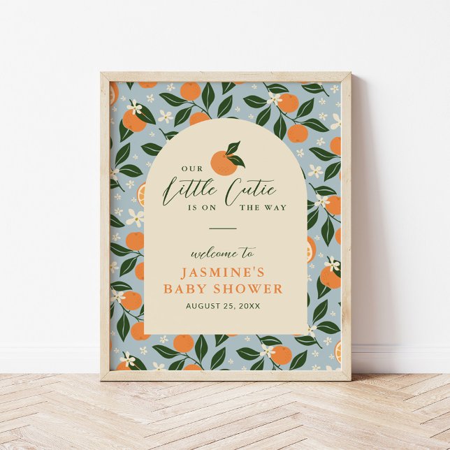 Little Cutie Orange Citrus Baby Shower Welcome Poster (Von Creator hochgeladen)