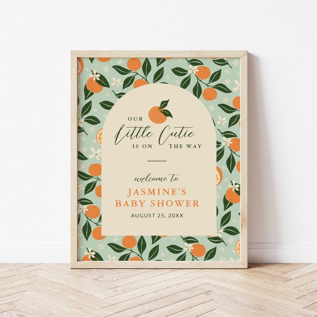 Little Cutie Orange Citrus Baby Shower Welcome Poster (Von Creator hochgeladen)