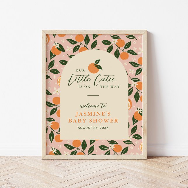 Little Cutie Orange Citrus Baby Shower Welcome Poster (Von Creator hochgeladen)