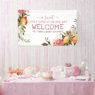 Little Cutie Orange Citrus Botanische Babyparty Banner