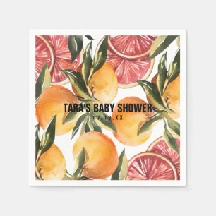 Little Cutie Orange Citrus Botanische Babyparty Serviette