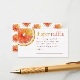 Little Cutie Orange Diaper Raffle Baby Shower Begleitkarte