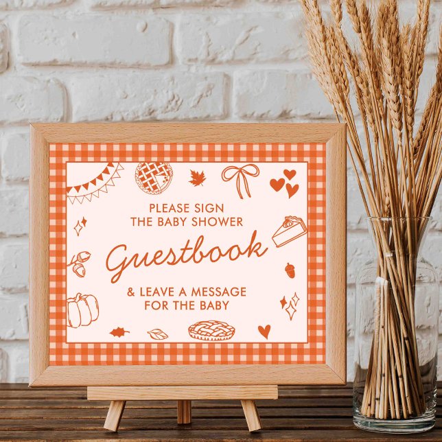 Little Cutie Pie! Fall Baby Shower Guestbook Sign Poster (Von Creator hochgeladen)