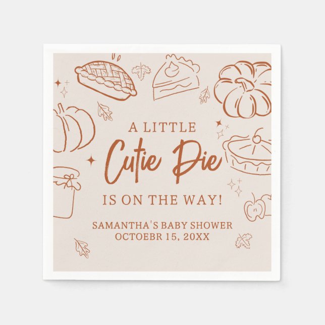 Little Cutie Pie Fall Baby Shower Serviette (Vorderseite)