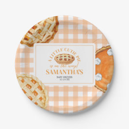 Little Cutie Pie Gingham Baby Shower Pappteller