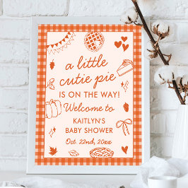 Little Cutie Pie On The Way! Fall Baby Shower Poster