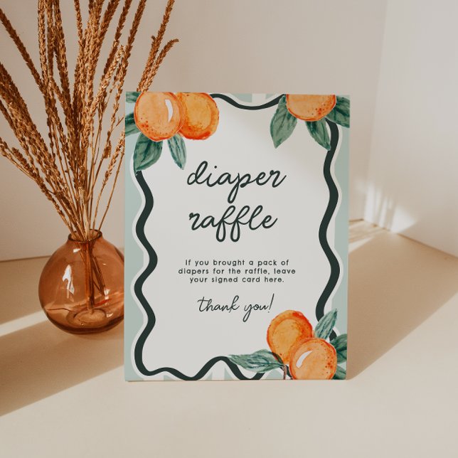 Little Cutie Whimsical Diaper Raffle Entry Sockelschild (Little Cutie Diaper Raffle Sign)