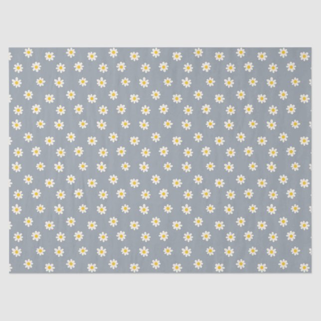 Little Daisies - dusty steel gray Seidenpapier (Vorderseite)
