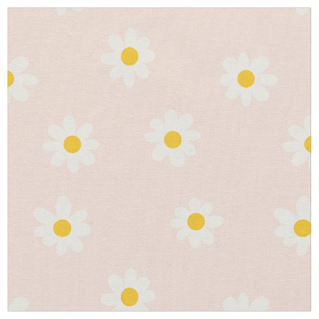 Little Daisies - soft apricot Stoff (Nahaufnahme)