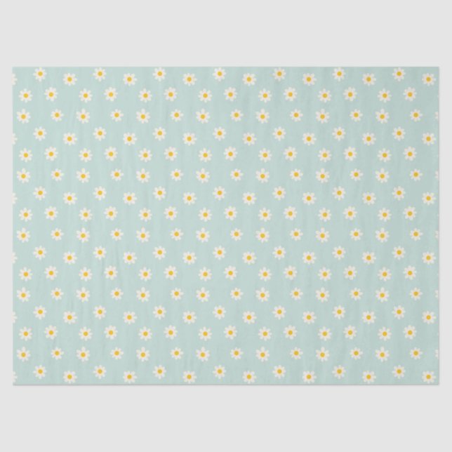 Little Daisies - soft teal Seidenpapier (Vorderseite)