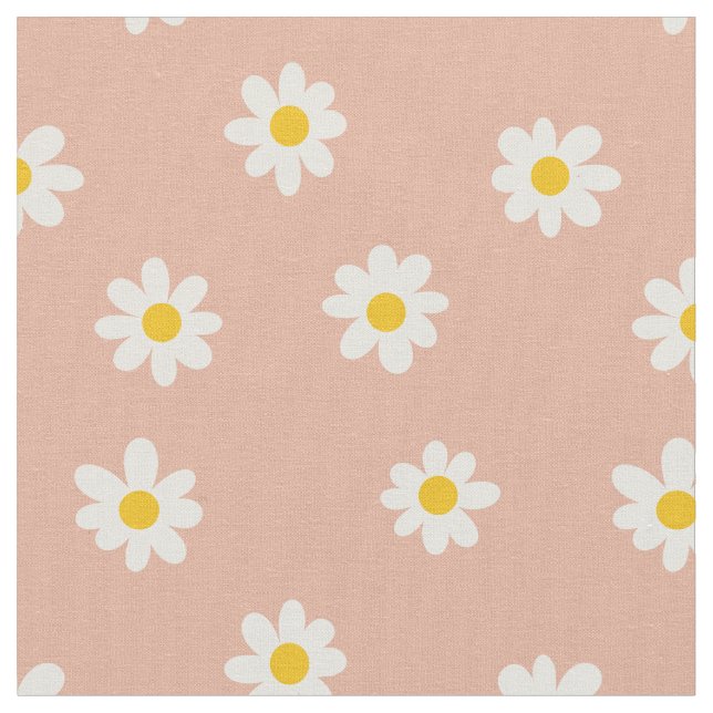 Little Daisies / staubige Aprikose  Stoff (Nahaufnahme)