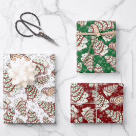 Little Debbie Christmas Tree Snack Cakes Gift Wrap Geschenkpapier Set