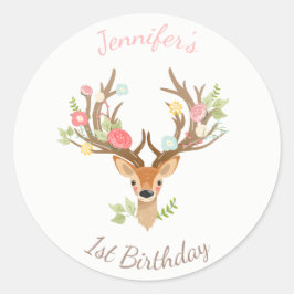 Little Deer favorit tag Sticker woodland Antlers