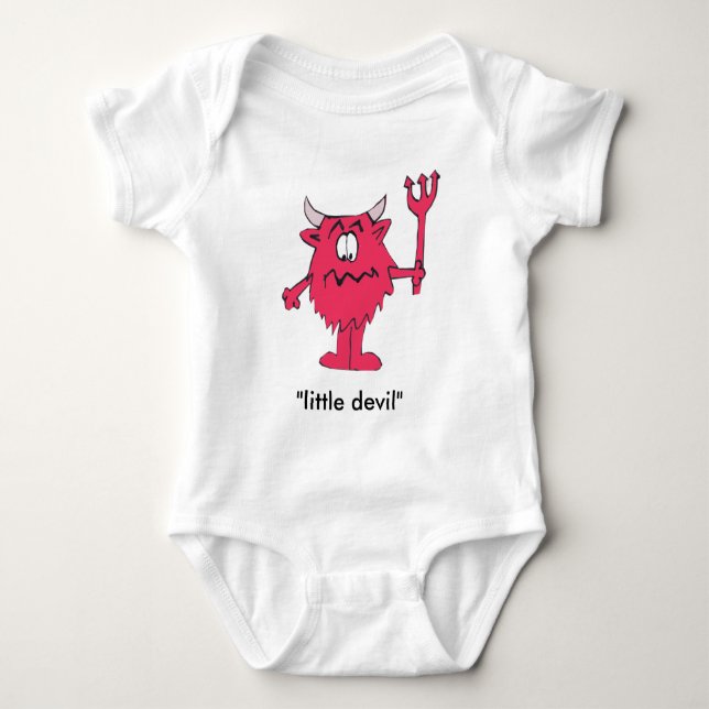 "Little Devil" Baby Jersey Bodysuit Strampler (Vorderseite)