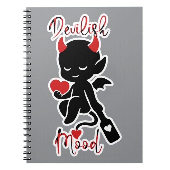 Little Devil Baddie Liebe Paddle "Devilish Mood" Notizblock (Vorderseite)