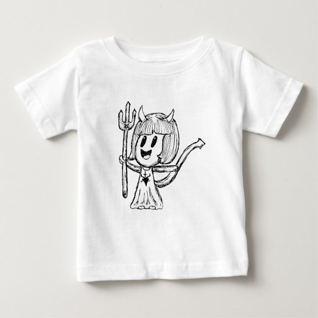 Little Devil Girl Sketch Baby T-shirt (Vorderseite)