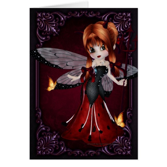 Little Devil Ladybug Design 3 Grußkarte (Vorne)