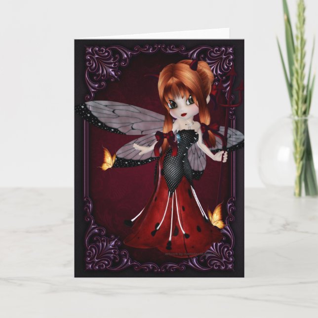 Little Devil Ladybug Design 3 Grußkarte Karte (Vorderseite)