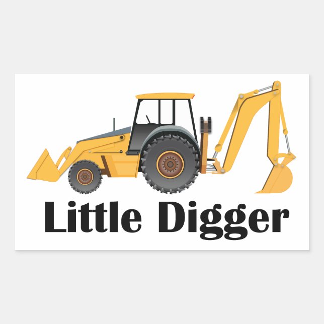 Little Digger - Klebekleber, glänzende  Rechteckiger Aufkleber (Vorderseite)