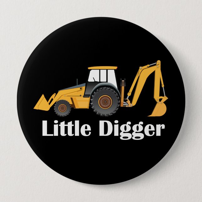 Little Digger - Riesiger, 1,5 mm runder Knopf  Button (Vorderseite)
