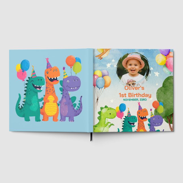 Little Dino 1st Birthday Gästebuch (Voll)