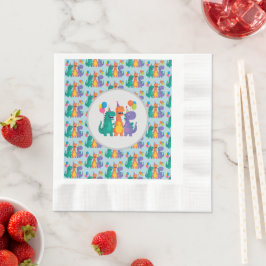 Little Dino 1st Birthday Paper Napkin Serviette