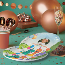 Little Dino 1st Birthday Paper Plate Pappteller