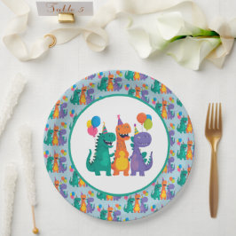 Little Dino 1st Birthday Paper Plate Pappteller