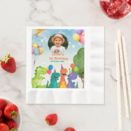 Little Dino 1st Birthday Serviette