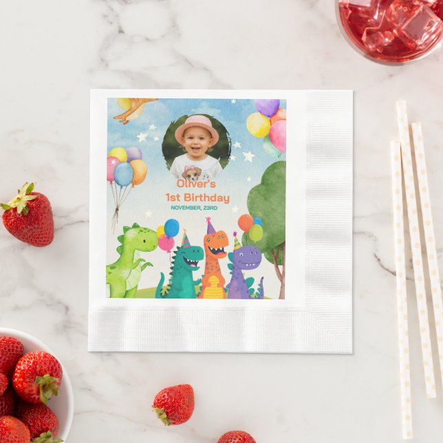 Little Dino 1st Birthday Serviette (Beispiel)