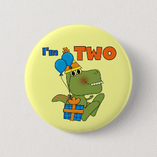 Little Dino 2. Geburtstag Tshirts und Geschenke Button