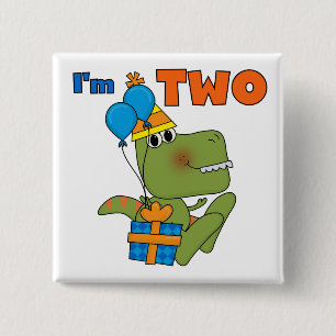 Little Dino 2. Geburtstag Tshirts und Geschenke Button