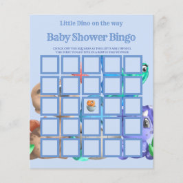 Little Dino auf dem Weg Greener Baby Dusche Bingo Flyer